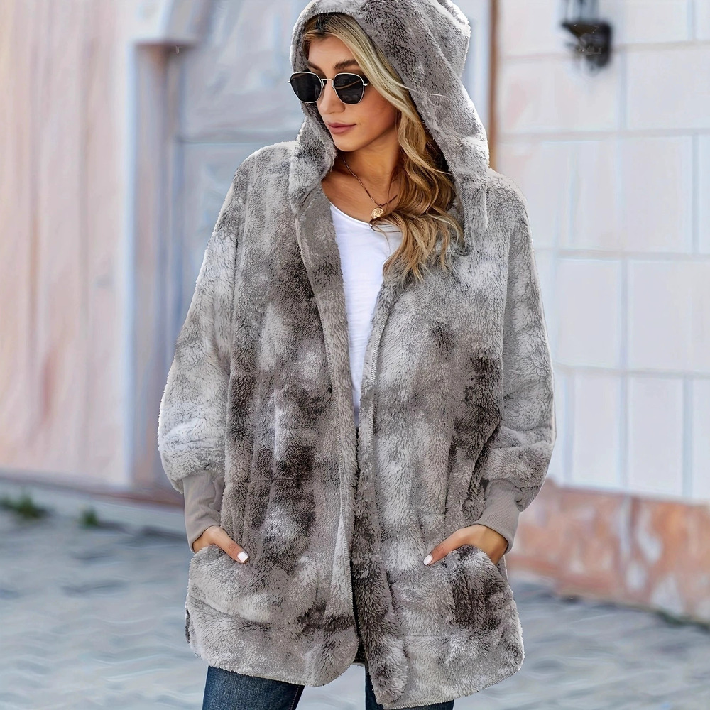 Forever 21 Unique Fluffy Fall Winter Fleece Wool Cardigan Coat